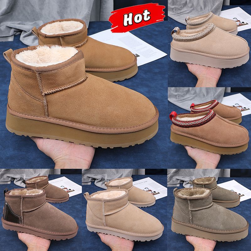Tasman Tazz Slippers australia Designer snow boots sheepskin Shearling Fur Slides classic ultra mini platform boot suede wool winter shoes men women