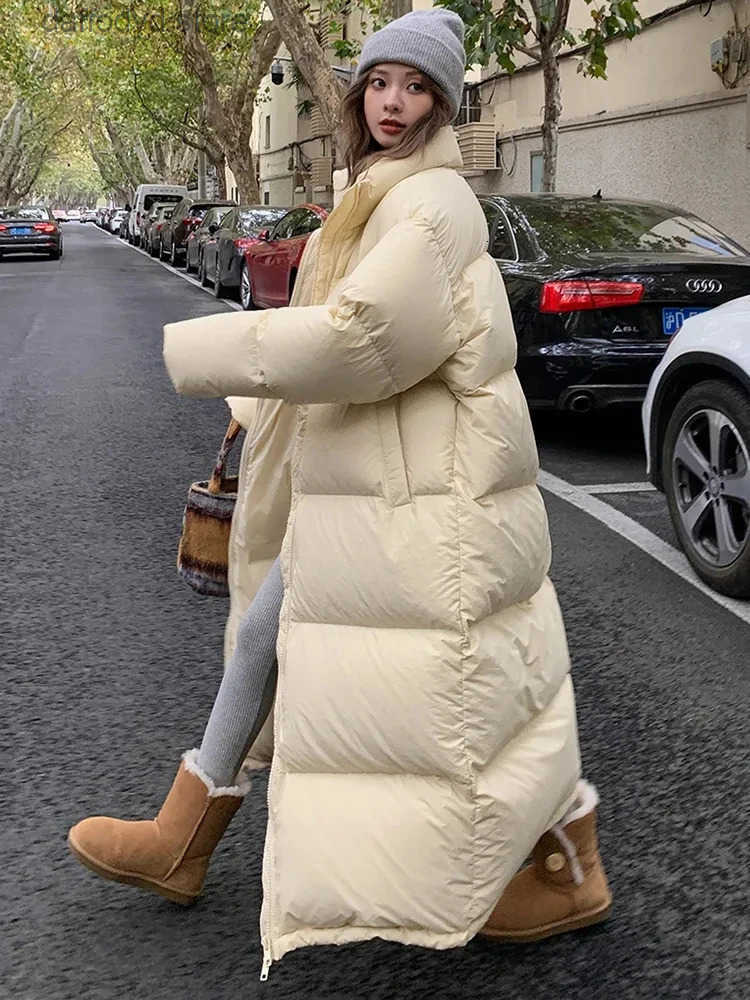 Womens Down Parkas Winter Down Jacket Oversized Womens Long Parka Korean Cotton Padded Jacket Warm Puffer Coat Female Windproof Snow Outwear S250903
