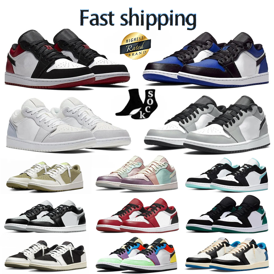 Designer New Low Basketball Lace Box Game Blueberry Men's Shoes Black Cat Red Thunder Cement Golden Sail Sneakers Sneakers Men's Shoes 36-