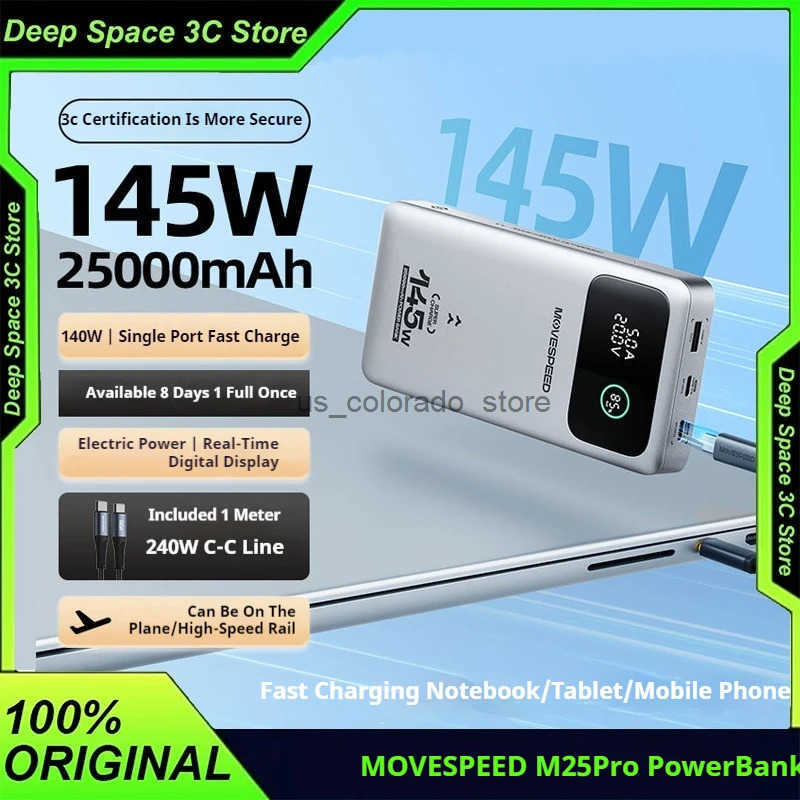 MOVESPEED M25Pro 25000mAh High Power Bank 140W Type C Fast Charging Mobile Power Bank For iPhone16pro Max MacBook Laptop Z250904-image-1073838440