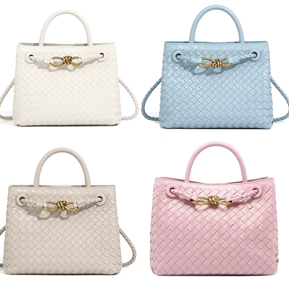 Designer woven leather handbag tote large handbags designer elegant bag trendy portable business travel