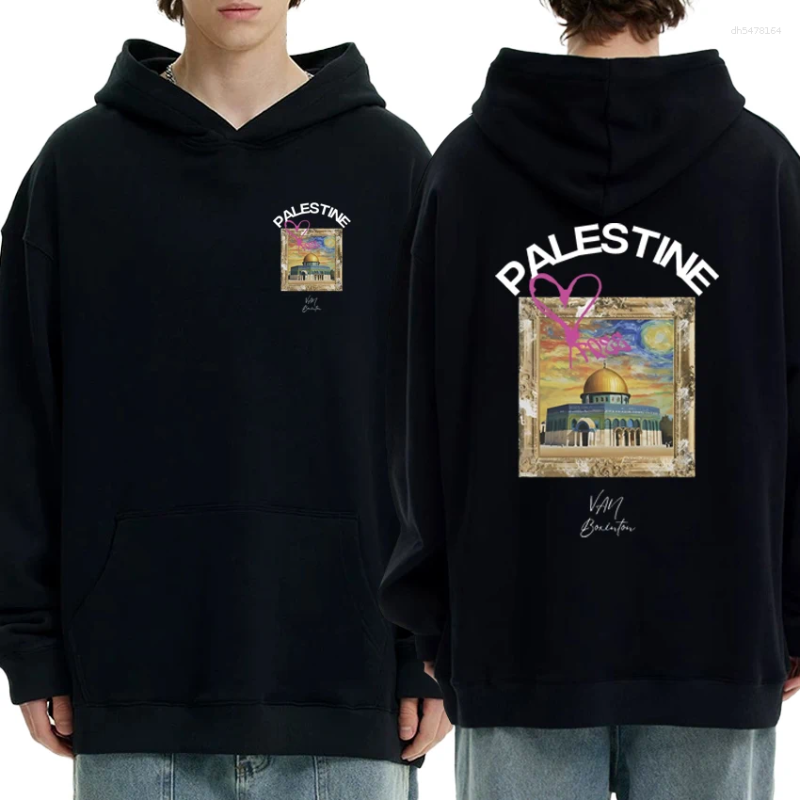 Men's Hoodies 2025 In Fashion Double Sided Print Graphic Men Women Casual Fleece Sweatshirt Unisex Black Long Sleeve Pullover
