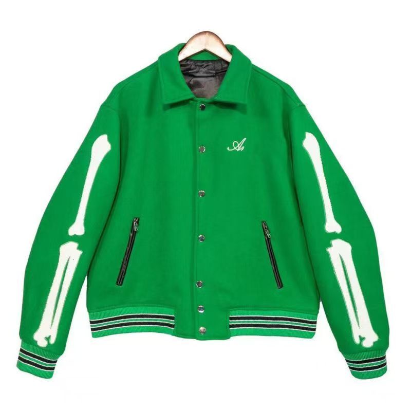 Amirim Jacket Designer Baseball Jacket Campus Style Trend Brand AM Letters Embroidery Couples Uniform Fleece Flocking Single Breasted Keep Warm Wind