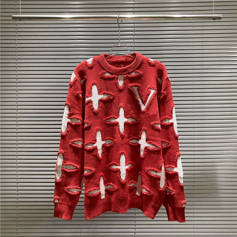 2025ss designer autumn luxury mens sweater clothing pullover slim fit casual sweatshirt geometry patchwork color print Male fashion woollen woolly j