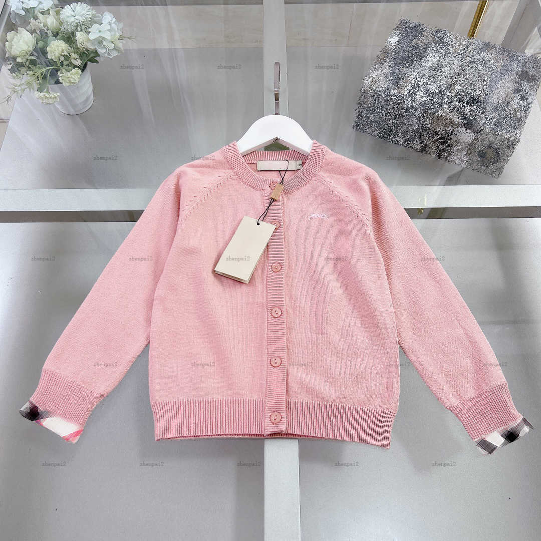 Pull de luxe en tricot en tricot automne brodé Animaux Kids Cardigan Round-Neck Design Boys Veste Rose Girls Sweat A821X23N280