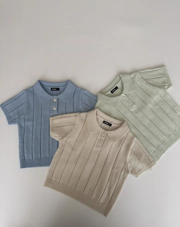 Ins Style Summer Baby Sweater for with Collar Thin Knitted Sweater for Children Korean trend knitted sweater 250904BJ