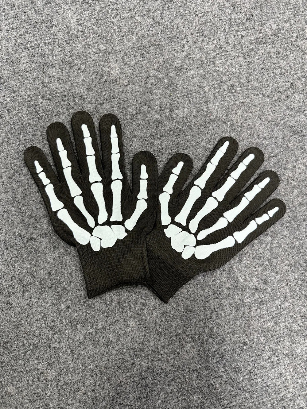 Autumn And Winter Collection Halloween White Skeleton Pattern Mens Womens Warm Gloves Full Fingers Stretch Knitted Gloves 250904BJ
