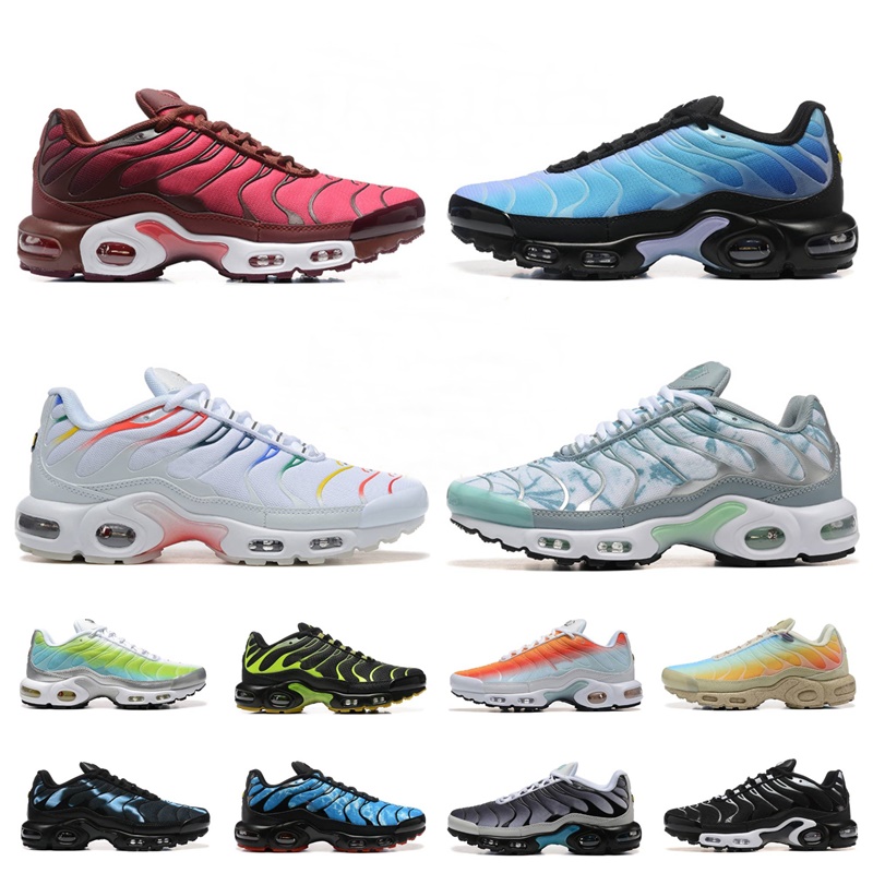 Free shipping Tn Plus Running Shoes Men Women Triple White Black Sky Blue Gradient Dusk Unity tns Plus Tennis Breathable Trainers outdoor Sports