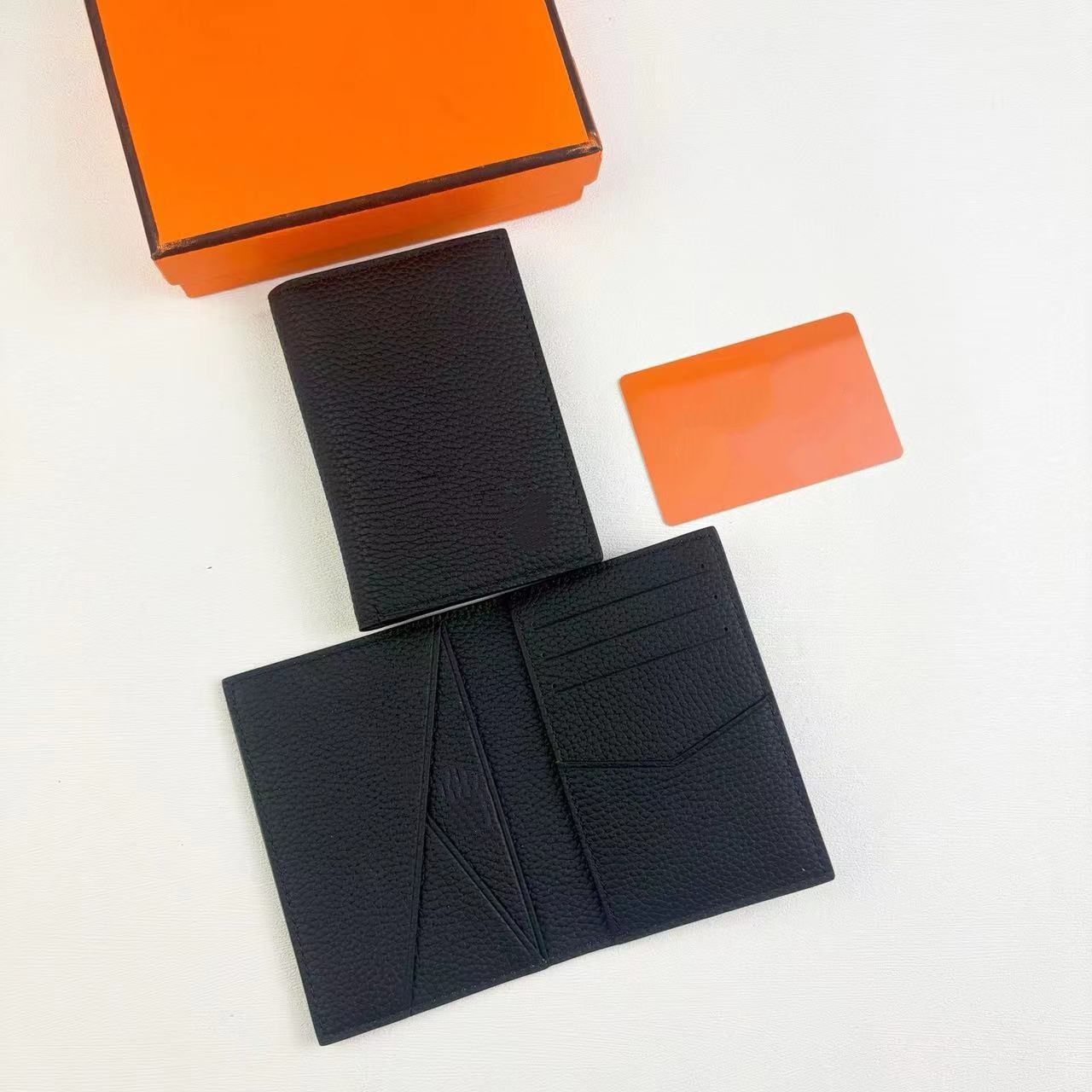 Genuine Leather Classic design Letter Folded Pocket Card Case Wallet 2026 New Fashion New Arrival Slim Bank Credit Card ID Holder Women&Men Shipping