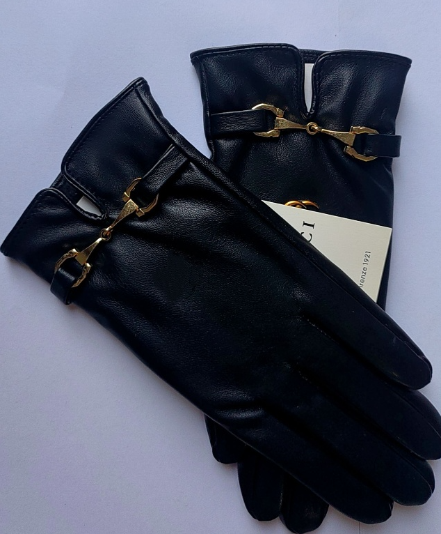 Cuir de mouton noir à la mode et poche intérieure en laine pour les hommes et les femmes.Écran tactile pour les femmes.Feuilles de cobaye épaisse