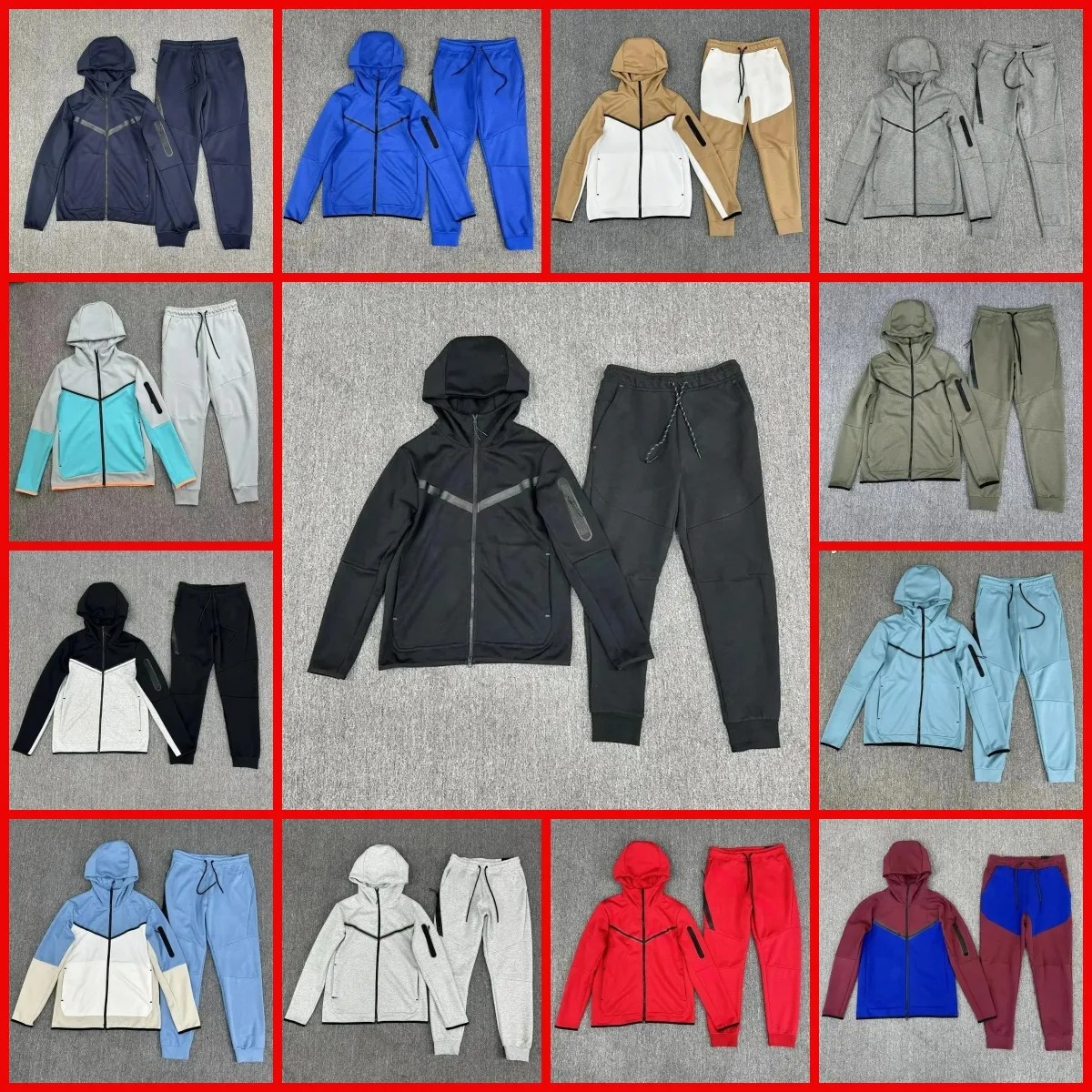 Mens Womens Nocta Hoodies Pants Tracksuits Jackets Tracksuit Tech fleece Full Zip Hooded Sweatshirt Loose Pants Man Black White Grey Techfleece Spor