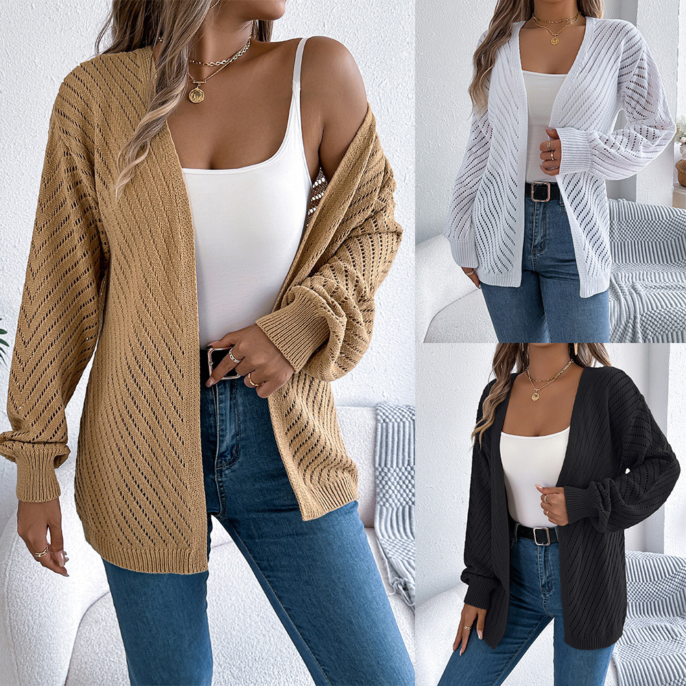 2026 Fashion Casual Autumn and winter casual color matching Fried Dough Twists lantern sleeve pullover sweater three-dimensional flower knitting car