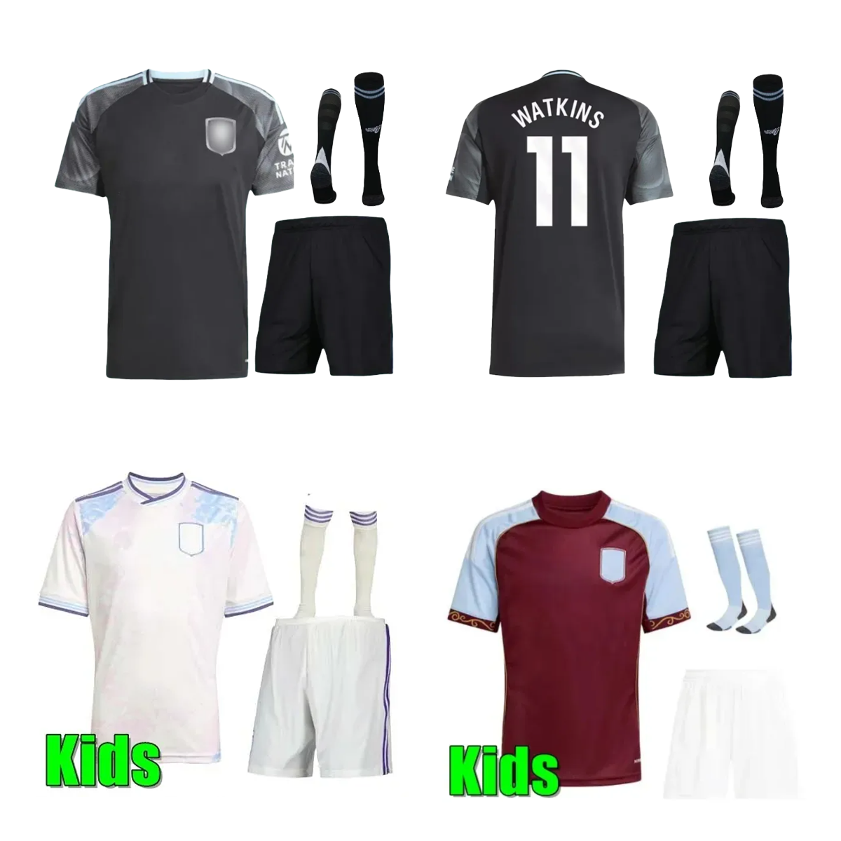 25 26 Aston kids kit football BAILEY MALEN soccer jersey home away third 2025 2026 villa McGINN ONANA WATKINS KONSA MARTINEZ-image-929368100