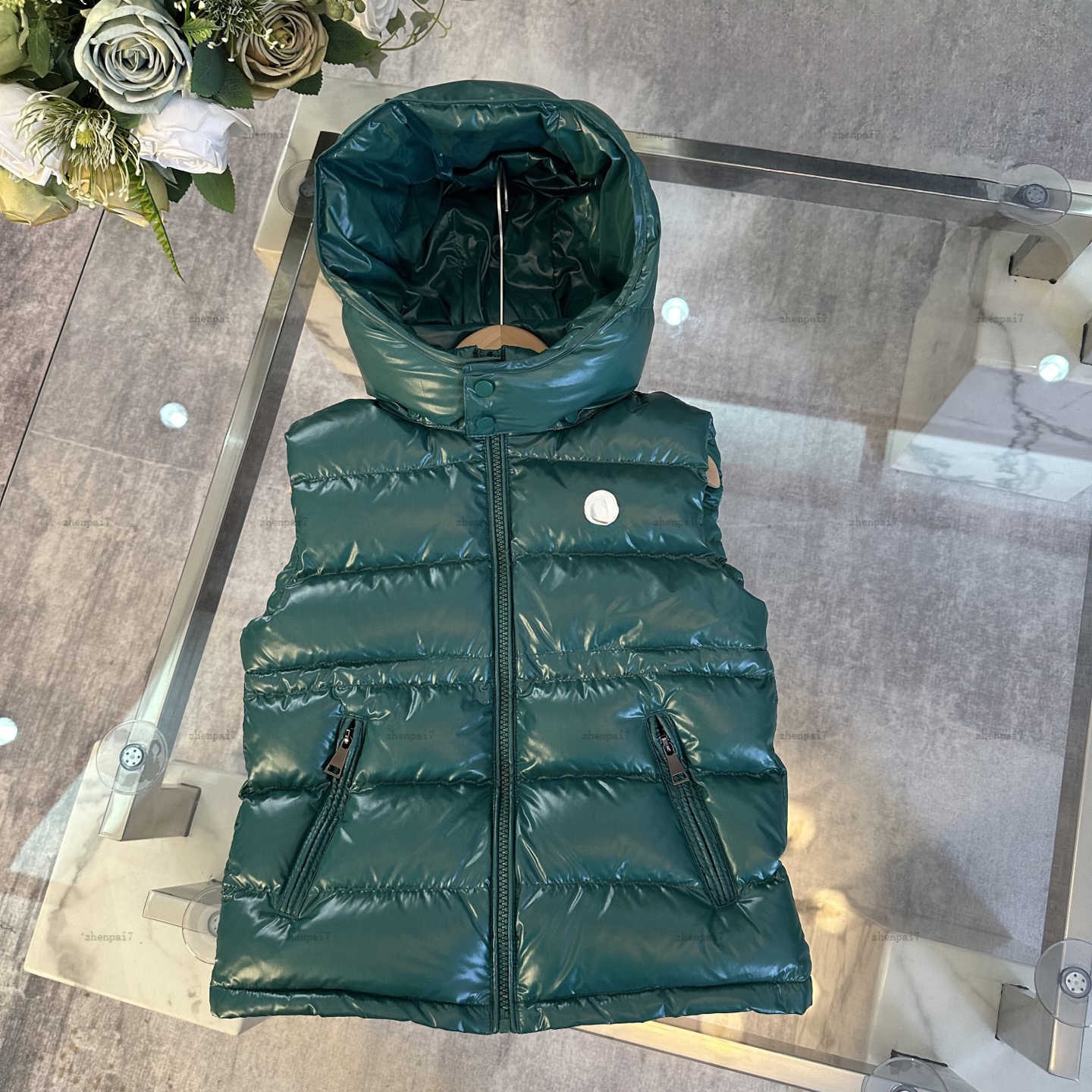 Top baby vest green child waistcoat kids designer clothes winter sleeveless boy coat Hooded design girl jacket A239X07N287-image-1073882797
