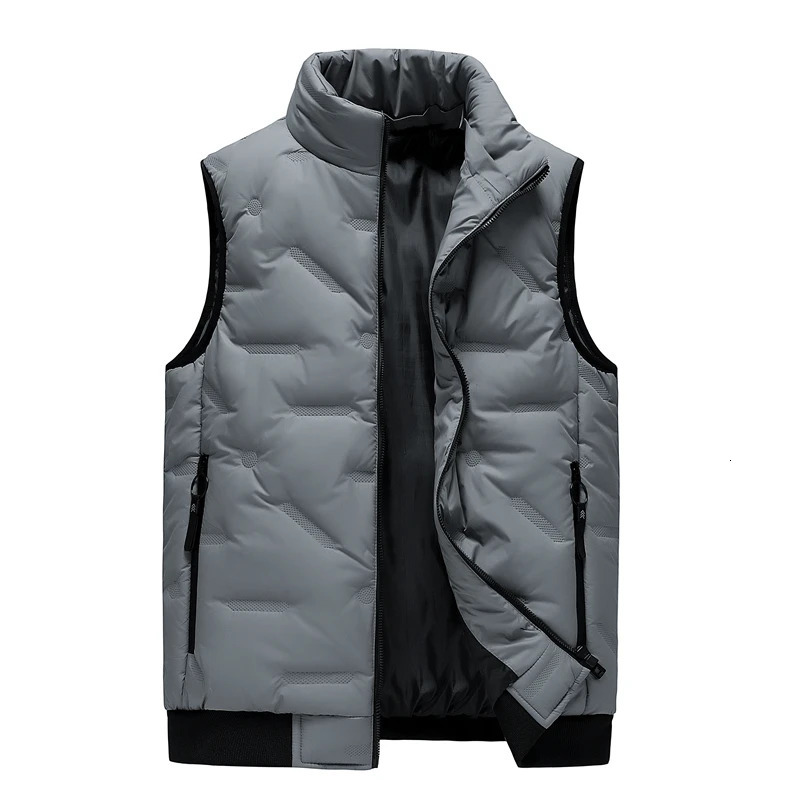 Hommes blancs blanc vers le bas gilet d'hiver sans manches sans manche en manteaux légers à manches légères veste à manches à manches chaudes plu