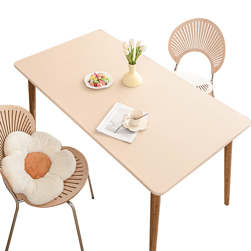 Sheepskin full wrapped tablecloth, waterproof, oil resistant, no wash dining table and tablecloth, elastic tea table fabric table cover, simple s-image-1074015991