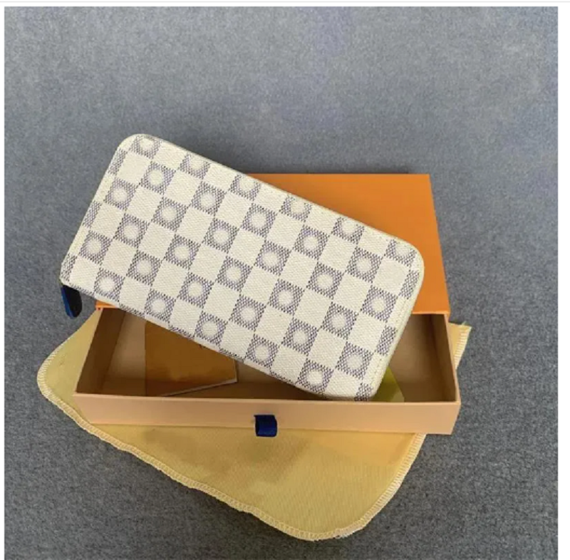 10A Top Designer Fashion women wallet Genuine Leather wallet single zipper wallets lady ladies long classical purse with box card 60017 With Box and