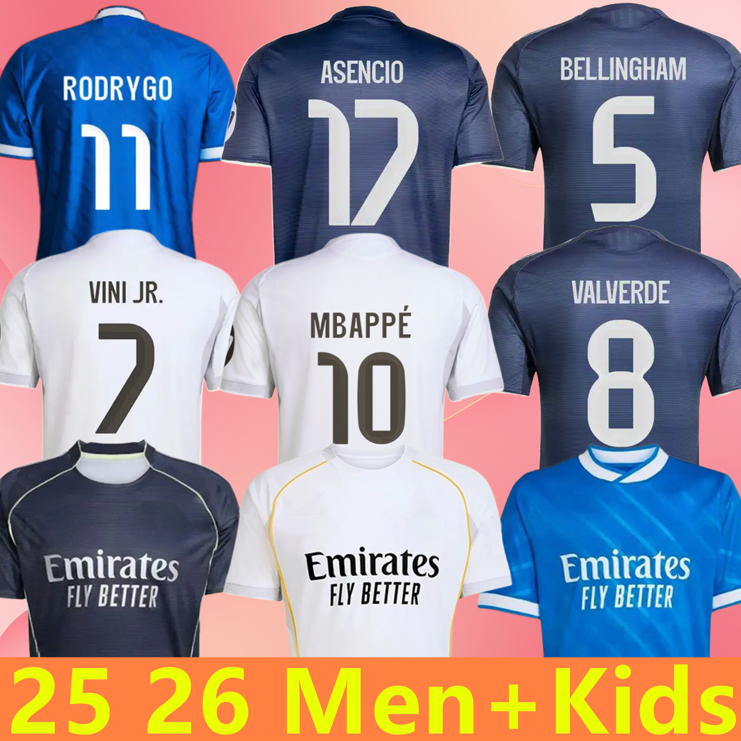 25 26 soccer jerseys 2025 2026 Real 4Th Madridfootball shirt CAMAVINGA Mbappe MODRIC VALVERDE Fourth camiseta men kids uniforms VINI JR BELLINGHA-image-922288046