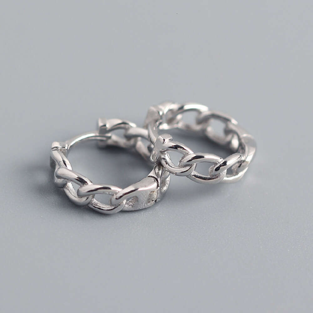 DHpet Pure Sier Hoop Earrings for Women Elegant Niche Design INS Chain Cuffs French Style Ear Jewelry H260129-image-1093636115