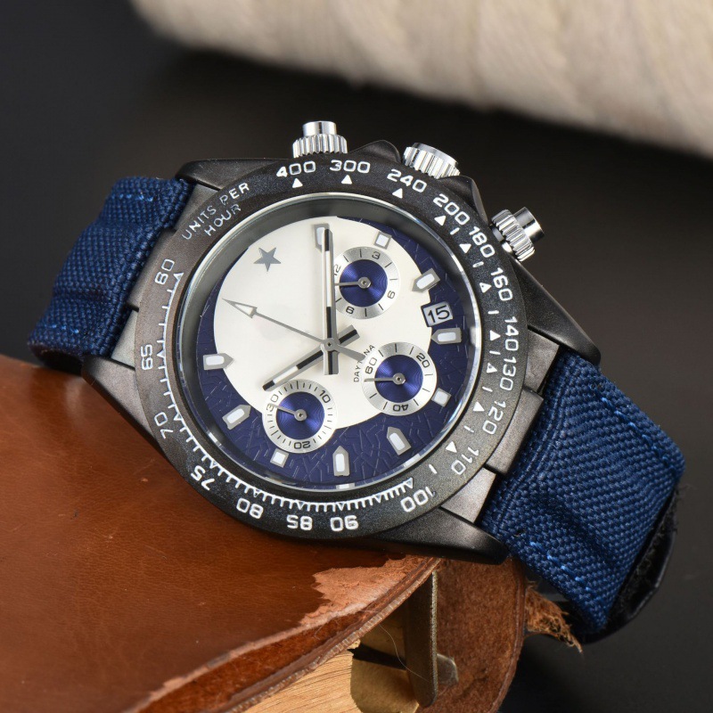 New Arrive Fashion Men's Watches Luxury Quartz Watch Automatic Date Waterproof Sapphire Business Chronograph Watch Fabric Wristwatches gift Day