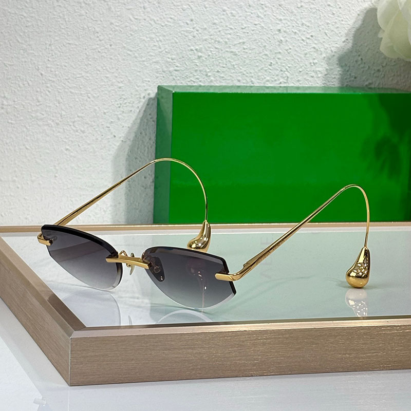 New Fashion Design Frameless Sunglasses men women designer square sunglasses BV1698 Metal mirror legs with pointed personality Casual Outdoor High S