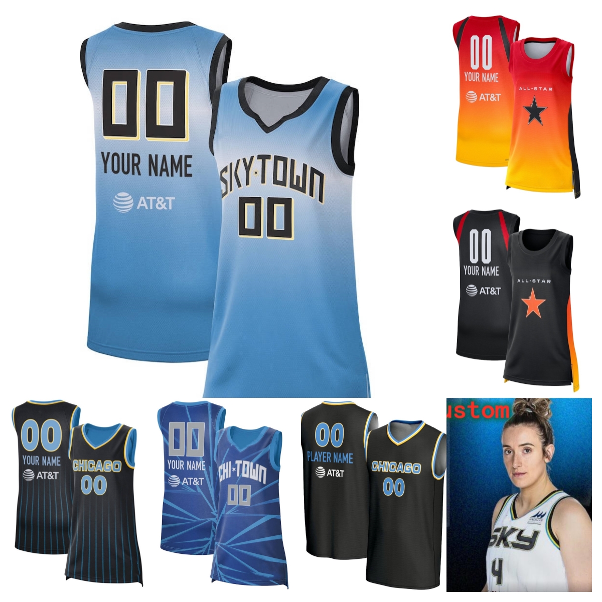 Angel Reese Sky Jersey Basketball Kamilla Cardoso Ariels Atkins Courtney Vandersloot Rachel Banham Elizabeth Williams Kia Nurse Rebecca Allen Men-image-978746156