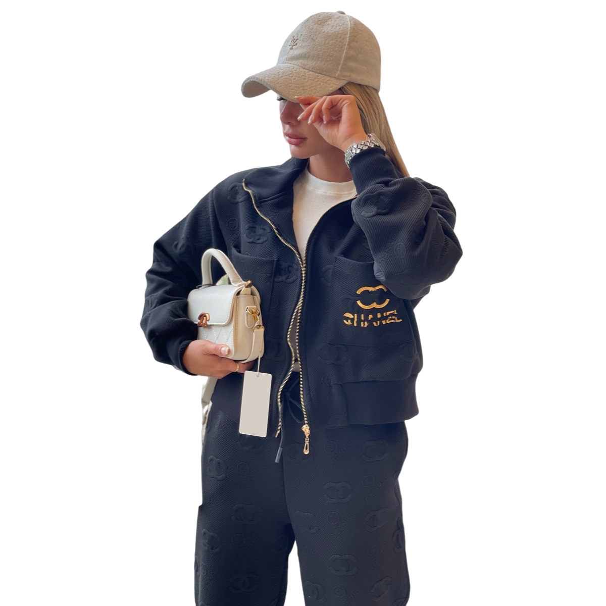 2025 Jacket and Bottoms Two Piece Pants Women Zipper Sweatshirt and Pant Sets Free Ship