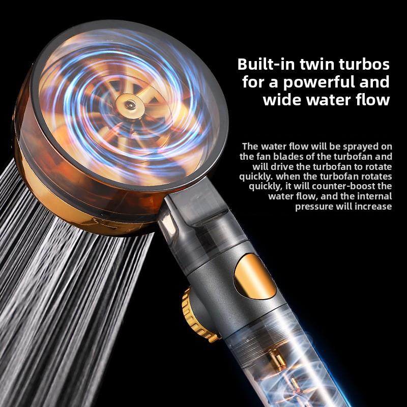 Large twin turbo shower detachable and washable adjustable water pressure nozzle household bathroom shower head M260320-image-1096054958