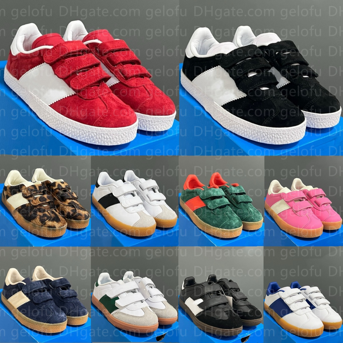 Designer Kids Sneakers Boys Girls Shoes Toddlers Sport Causal Tennis Trainers Outdoor Children Youth Running Shoe Hook Loop Black White Red Blue-image-932921010