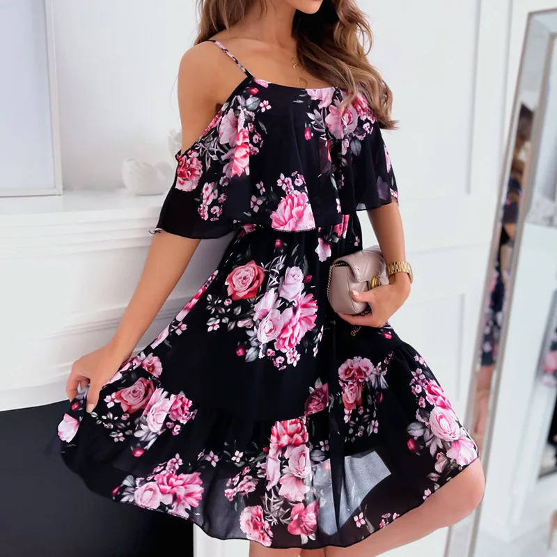 Slip Maternity Dress Women Summer Floral Thin Chiffon kneeLength es Pregnancy Female Belly Pregnant Beach M260328-image-1095554369