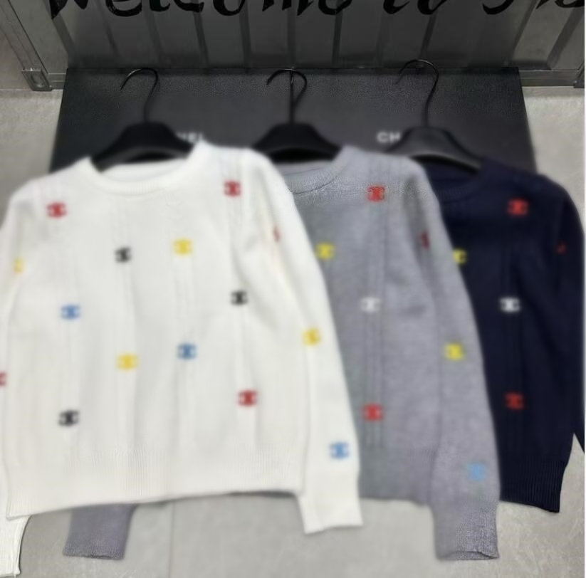 Chandails pour femmes Brand de créateur en tricot pull en manches longues à manches longues imprimement rose décontracté couche de cou de pull