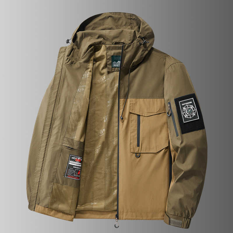 Veste décontractée américaine avec des poches multiples de style boussole, veste de vêtements de travail pour hommes, printemps 2025 marque tenda