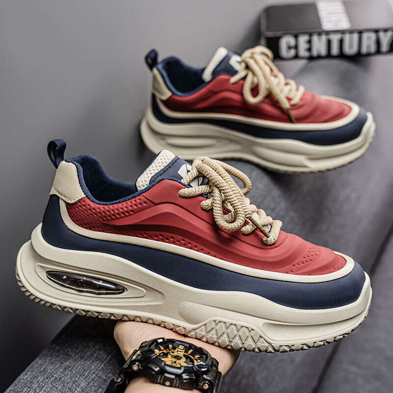 2026 2025 Men's Spring Breathable Sports Trendy All-Match Thick Bottom Heightening Casual Dad Shoes Korean Style Round Toe