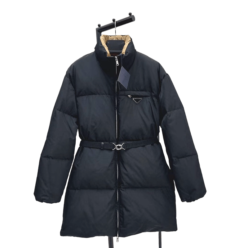 New designer winter new fashion trend retro casual classic luxury standing collar medium long durable with elastic waistband women's down jacke