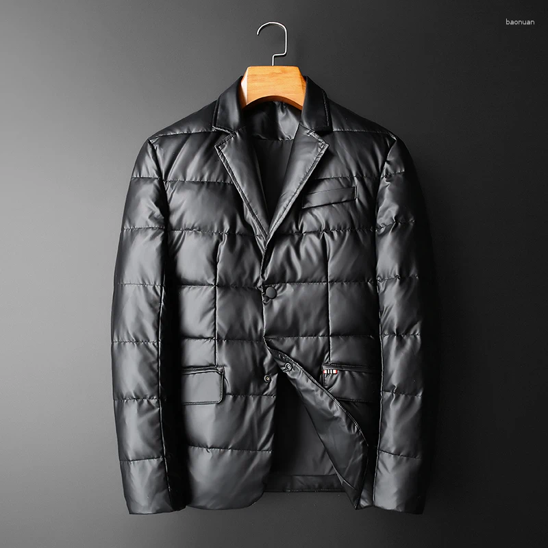 Men's Down High Quality White Duck Blazer Thicken Single Breasted Business Casual Male Autumn Winter Man Jackets 1f