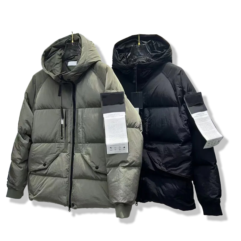 TOPSTONEY Men's coat thickened hooded down jacket autumn and winter trend Joker minimalist men's casual jacket warm jackets winter Outw-image-918881923