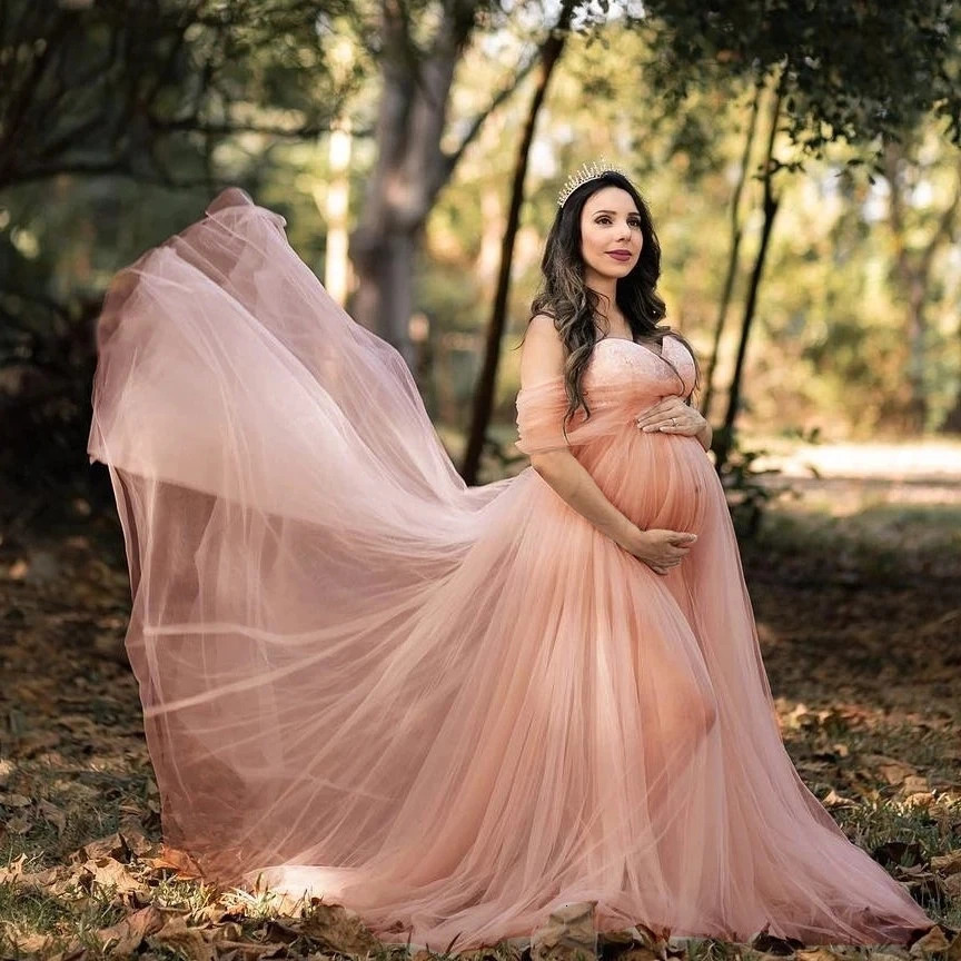 Off Shoulder Maternity Dress for Poshoot Lace Pregnant Dress Long Maxi Dress Maternity Gown Pography Props Po Shoot M260328-image-1095554678