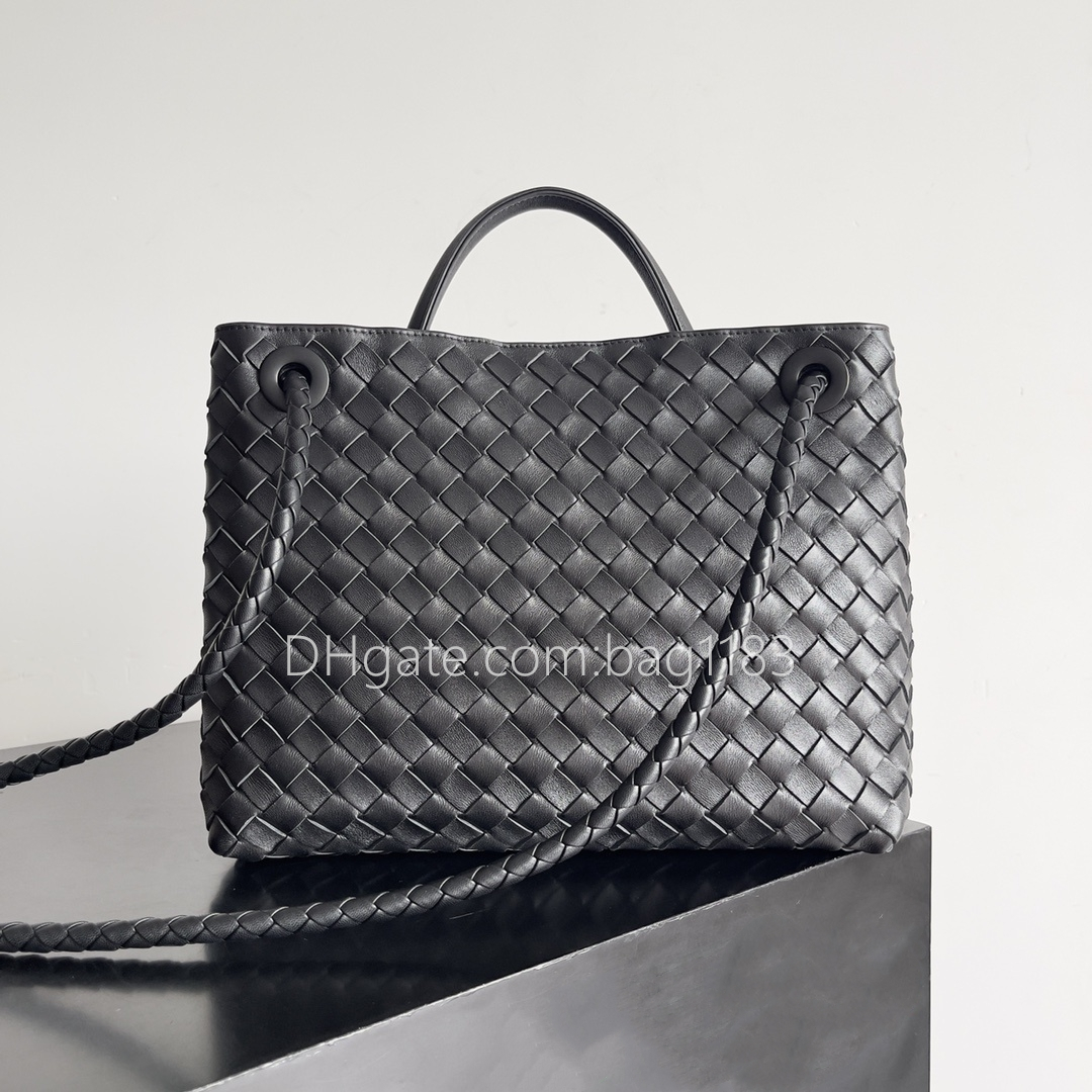 Sac tissé à la main en cuir véritable de haute qualité, sac de styliste, sac à main à la mode, sac à bandoulière de luxe 32cm, 743572