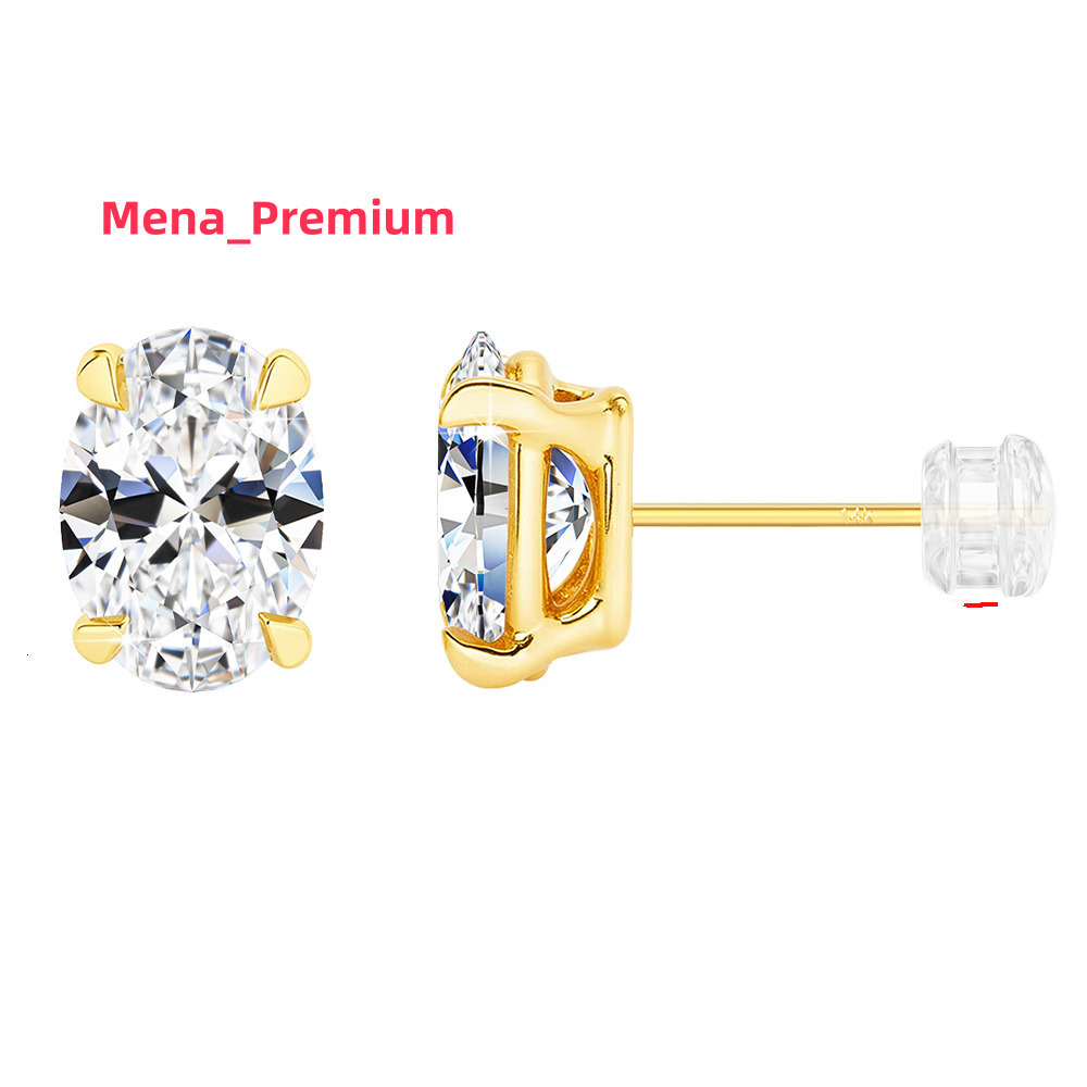 Luxury Gold Plated Silver 925 Mens Womens Mossanite Earrings VVS Real Moissanite Stud Ear Rings Diamond Tester Approved
