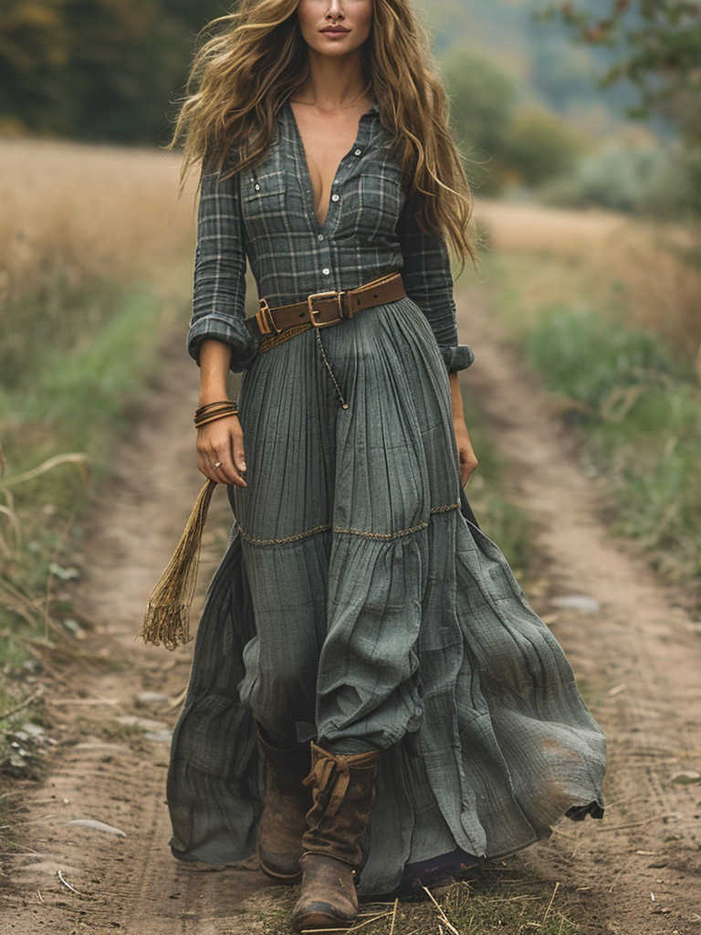 New autumn winter women's striped long dress L250908-image-990857878