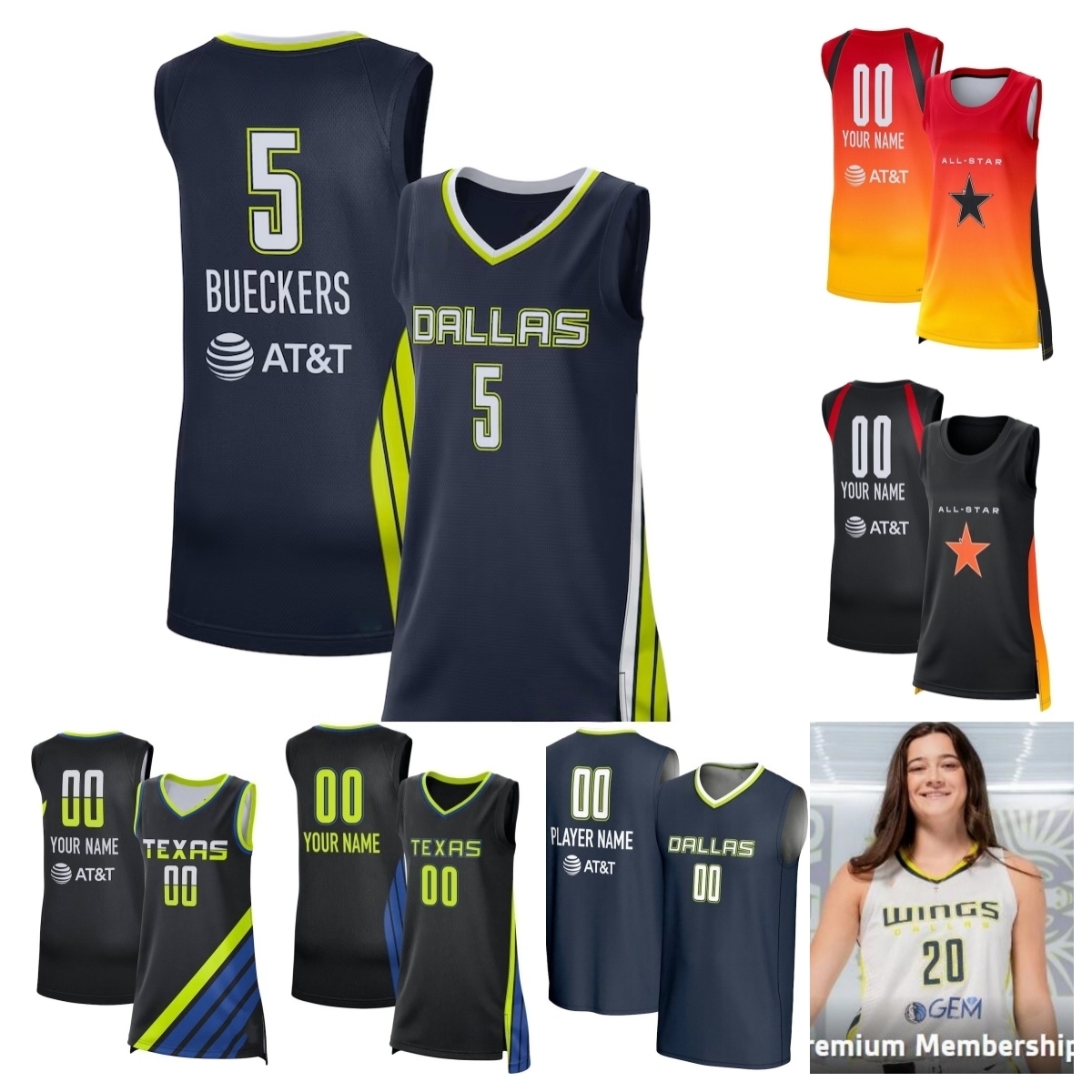 Paige Bueckers Wings Jersey Basketball Arike Ogunbowale Maddy Siegrist Haley Jones Myisha Hines-Allen Li Yueru Aziaha James Luisa Geiselsoder Men-image-921431363