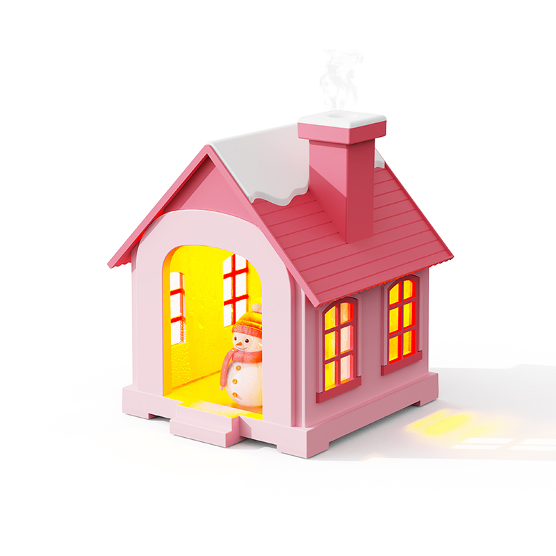 Christmas Snowman House Light-Up Humidifier with Timer Auto-Shutoff Feature-image-1074414393