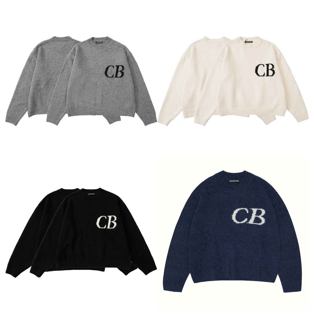 Cole B London Designers Sweater Knitted Coat Autumn Winter Neutral Warm Hoodie Sweater Pants Embroidered High Quality Slogan Printed Top sweaters