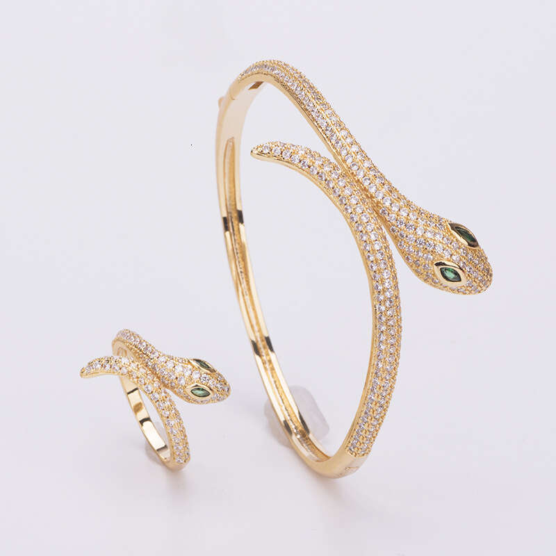 bracelet designer Designer new Style Snake-shaped Bracelet, Copper Gold-plated And Dia-encrusted Snake-head Ladies' Personalized Bracelet With