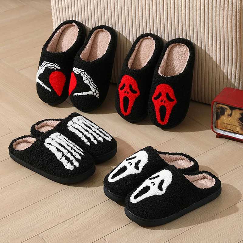 Autumn Winter Halloween Slippers Women Indoor Home Non Slip Warm Cotton Slippers Woman Lightweight Soft Plush Slides Plus Size T260922