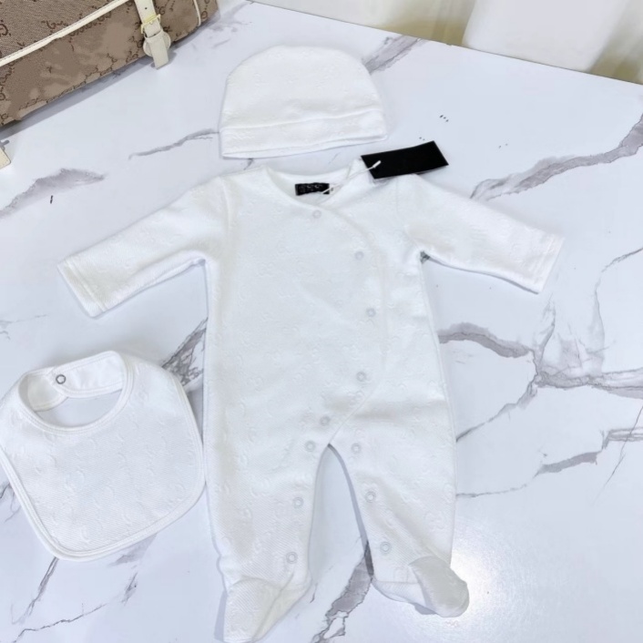 Baby girl Designer newborn Alphabet Print Clothing Crawl suit romper Children's three-piece set size 52cm-80cm B38
