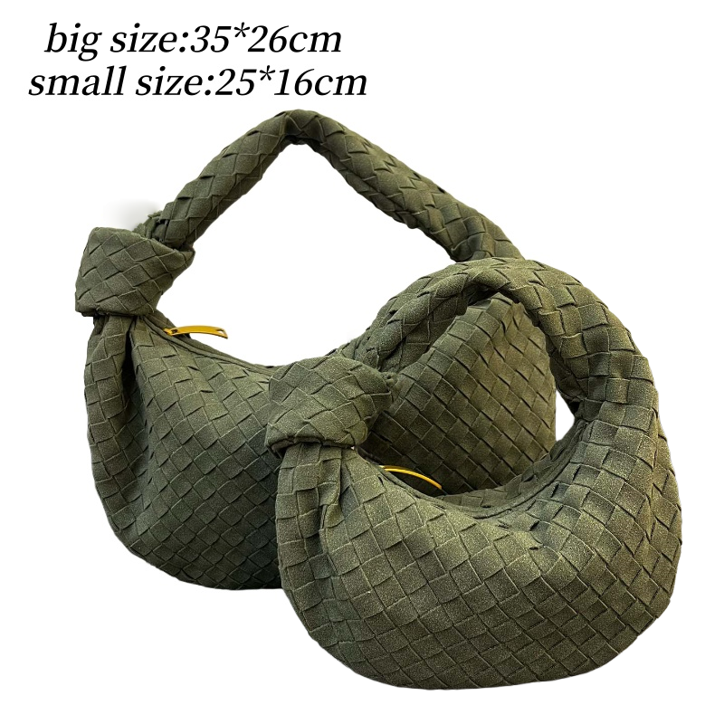 designer Andiamo handbag women's leather versatile woven handle handbag luxury suede hobo bag parachute bag with logo