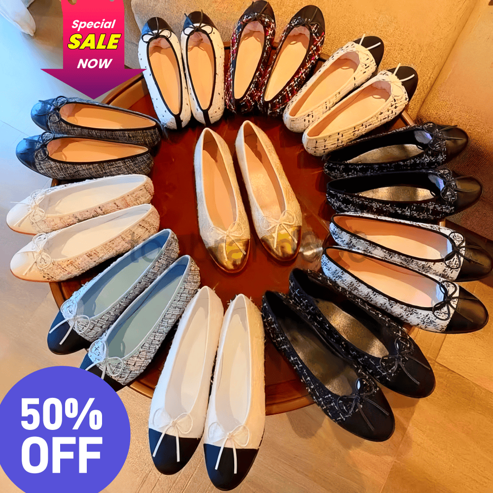 With Box Casual Dress Shoes For Women Designer Shoes Classic Cavans Sandals Classic Lazy Loafers Shoes Cowhide Ballet Flats Dance Shoes Fashion Blac