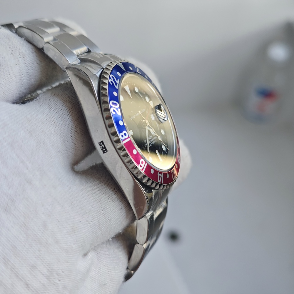 top grade best quality 40mm man mens men watch Vintage classic 16710 pesi 1989 Bracelet 3186 automatic movement wristwatch red blue bezel waterproof