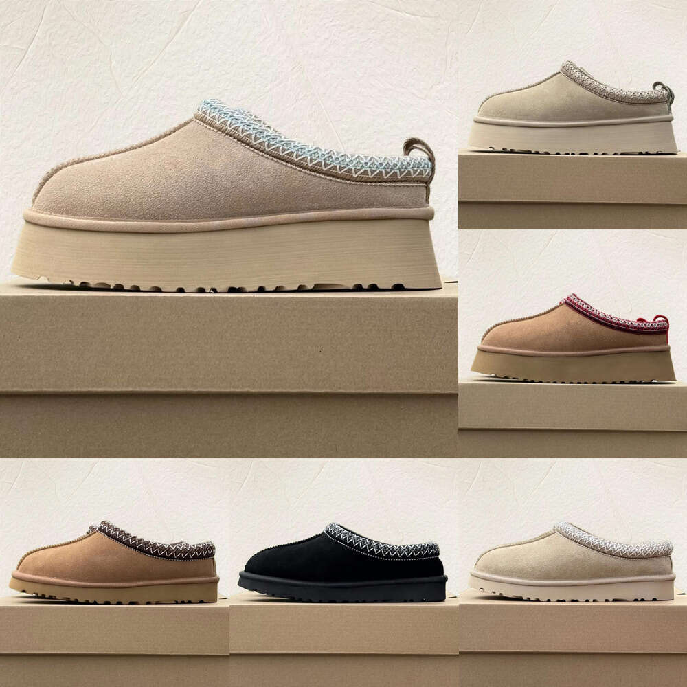 Tasman Slippers Chestnut Fur Slides Sheepskin Shearling Tazz New Mules Women Men Ultra Mini Platform Boot Slip-on Shoes Suede Upper Comfort Fall-image-899493300